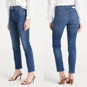NEW CQY BFF Straight Leg Jean 26 Sincere Dark Wash High Waisted Ankle Crop